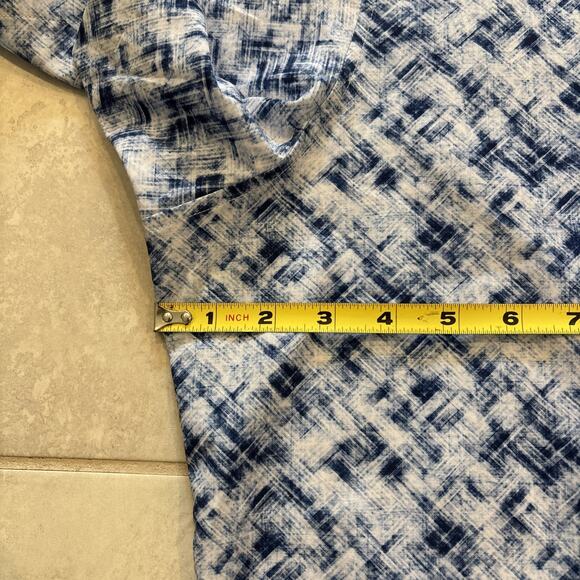 7 Diamonds Shirt Mens Sz XXL 4 Way Stretch Blue Abstract Short Sleeve Button Up - Picture 4 of 9